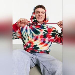 ASOS Men's Oversized Fleece Tie Dye Hoody Medium